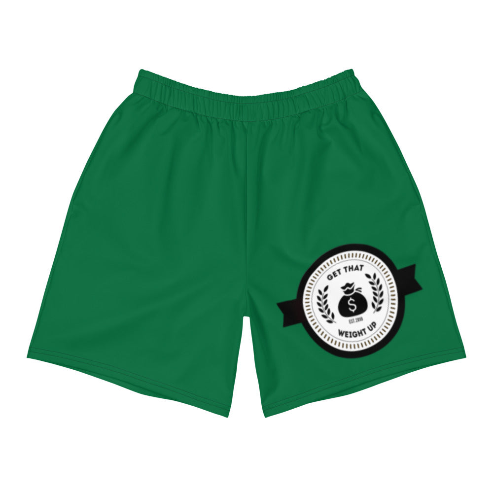 Get That Weight Up Men's Green Athletic Long Shorts