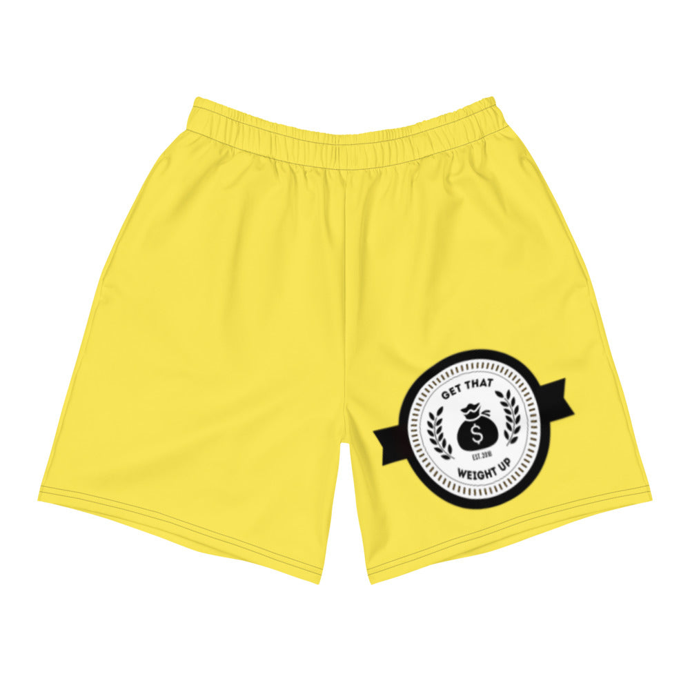 Get That Weight Up Men's Yellow Athletic Long Shorts