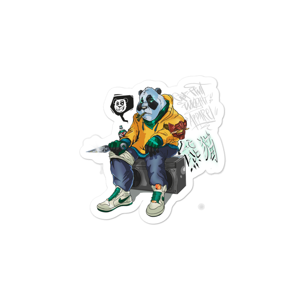 Hip Hop Panda Warrior Bubble-free stickers